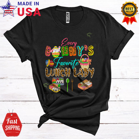 MacnyStore - Every Bunny's Favorite Lunch Lady Cute Happy Easter Day Egg Leopard Bunny Lunch Lady Proud Group T-Shirt