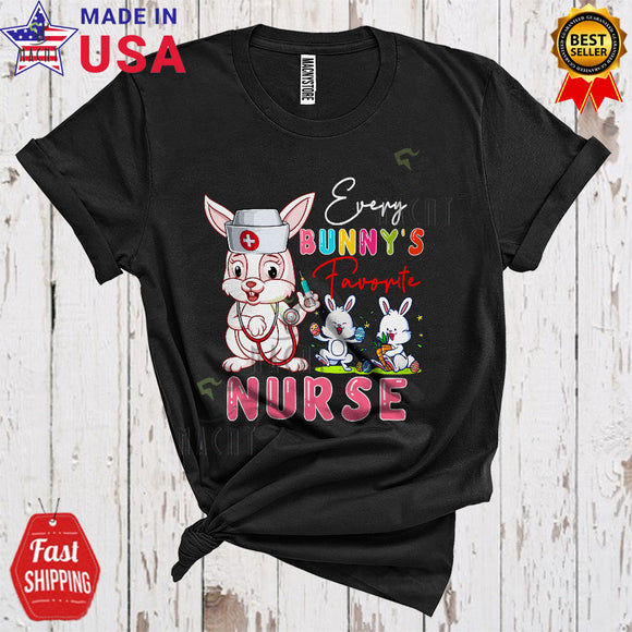 MacnyStore - Every Bunny's Favorite Nurse Cute Cool Easter Day Bunny Nurse Nursing Lover Matching Group T-Shirt