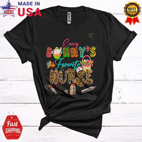 MacnyStore - Every Bunny's Favorite Nurse Cute Happy Easter Day Egg Leopard Bunny Nurse Proud Group T-Shirt