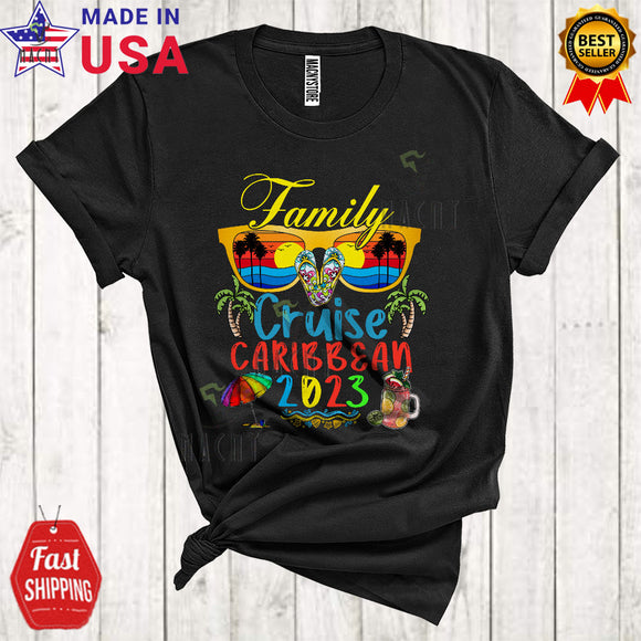 MacnyStore - Family Cruise Caribbean 2023 Cool Cute Summer Sunglasses Lover Matching Family Vacation Group T-Shirt