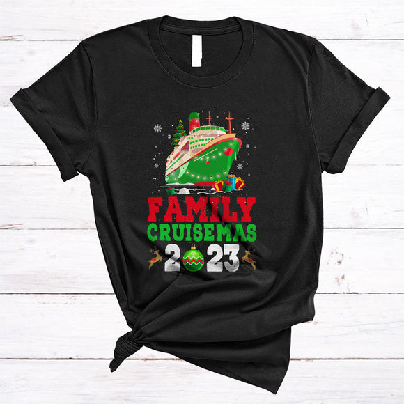 MacnyStore - Family Cruisemas 2023, Joyful Christmas Cruise Snow Around, Matching X-mas Family Group T-Shirt