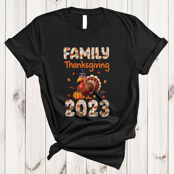 MacnyStore - Family Thanksgiving 2023, Wonderful Thanksgiving Turkey Fall Pumpkin, Family Group T-Shirt