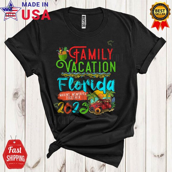 MacnyStore - Family Vacation Florida 2023 Making Memories Together Cool Matching Summer Vacation Family Group T-Shirt