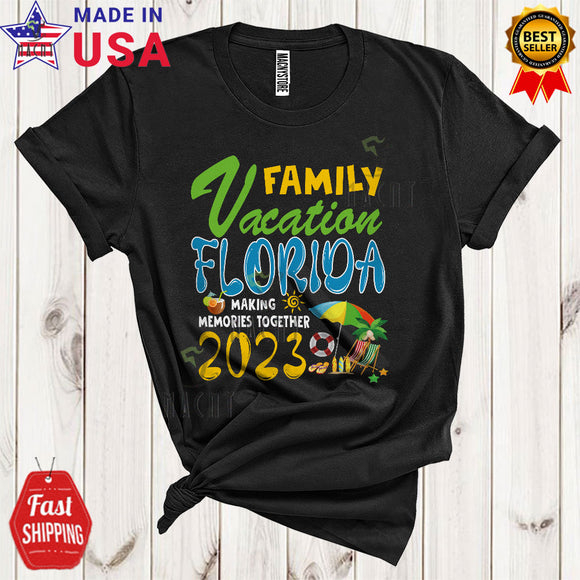 MacnyStore - Family Vacation Florida Making Memories Together 2023 Cute Happy Summer Vacation Matching Group T-Shirt
