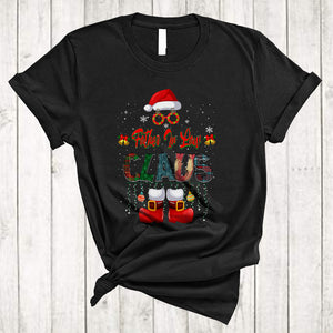 MacnyStore - Father In Law Claus Cute Lovely Christmas Family Group Xmas Snow Plaid Leopard Santa Lover T-Shirt