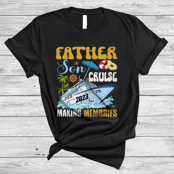 MacnyStore - Father Son Cruise 2023 Squad, Awesome Christmas Family Group, X-mas Cruise Ship Lover T-Shirt