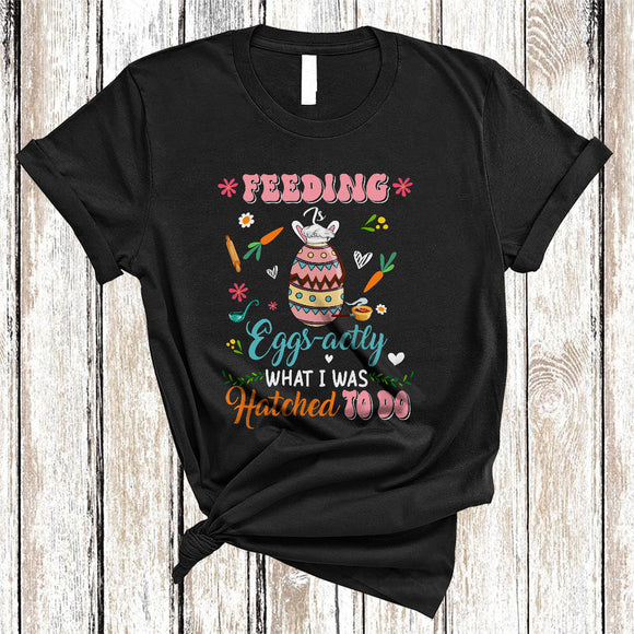 MacnyStore - Feeding Is My Eggs-actly, Adorable Easter Egg Bunny Lunch Lady, Matching Lunch Lady Group T-Shirt