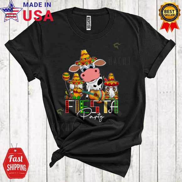 MacnyStore - Fiesta Party Cool Cute Cinco De Mayo Proud Mexican Cow Farmer Gnomes Sombrero Lover T-Shirt