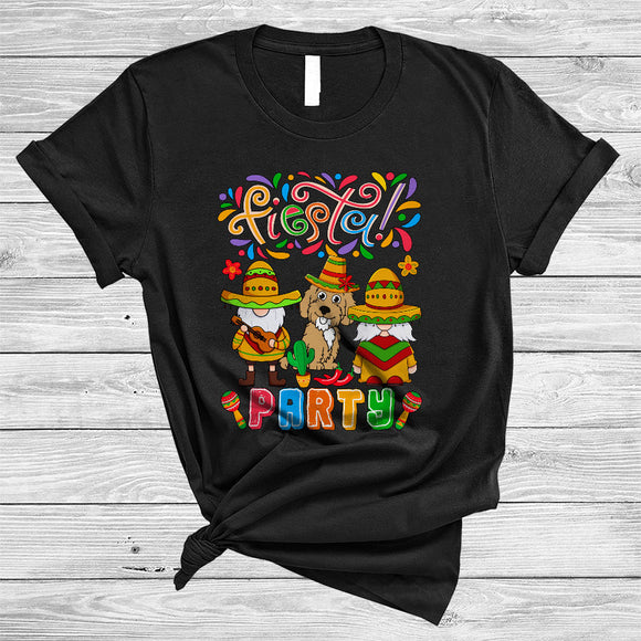 MacnyStore - Fiesta Party, Joyful Cinco De Mayo Mexican Cockapoo With Gnome, Sombrero Family Group T-Shirt