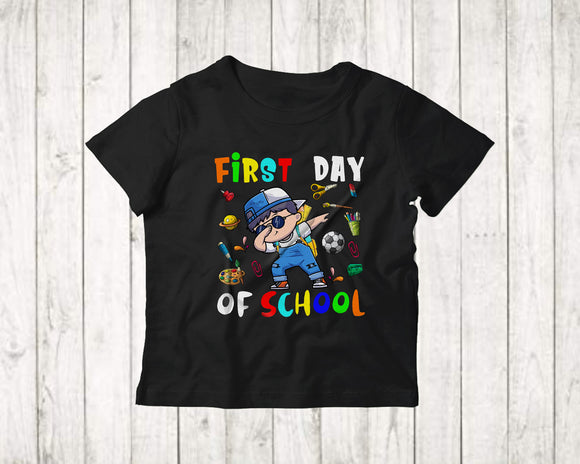 MacnyStore - First Day Of School Cool Cute First Day Of School Dabbing Boy Matching Student Teacher Group T-Shirt