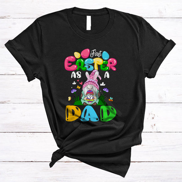 MacnyStore - First Easter As A Dad, Awesome Easter Pregnancy Announcement Bunny Gnome, Family Group T-Shirt