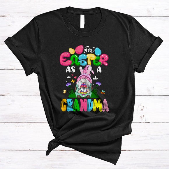 MacnyStore - First Easter As A Grandma, Awesome Easter Pregnancy Announcement Bunny Gnome, Family Group T-Shirt