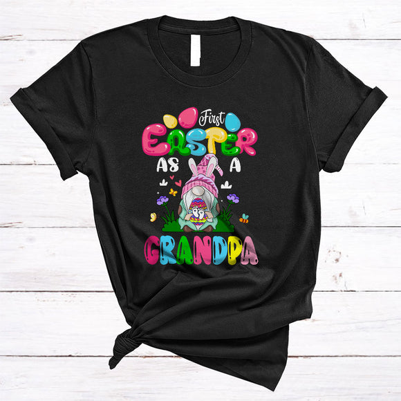 MacnyStore - First Easter As A Grandpa, Awesome Easter Pregnancy Announcement Bunny Gnome, Family Group T-Shirt