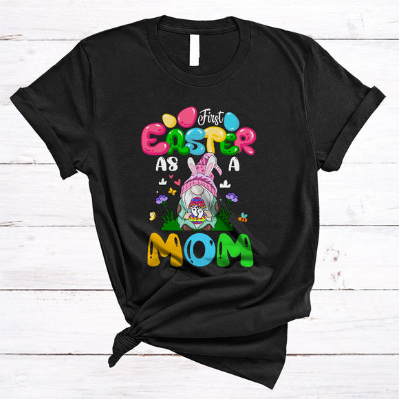 MacnyStore - First Easter As A Mom, Awesome Easter Pregnancy Announcement Bunny Gnome, Family Group T-Shirt