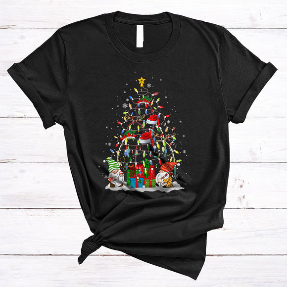 MacnyStore - Fishing Rod As Christmas Tree, Colorful Cool Christmas Fishing Lover, X-mas Gnomes T-Shirt