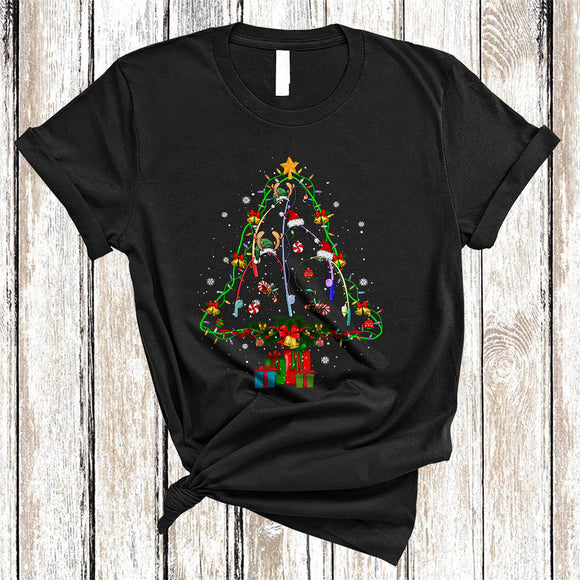 MacnyStore - Fishing Rod Tools Equipment As Christmas Tree, Joyful X-mas Fishing, Pajama Family Group T-Shirt