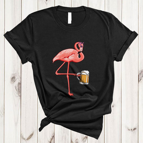 MacnyStore - Flamingo Drinking Beer, Adorable Flamingo Beer Drinking, Matching Drinking Drunk Team T-Shirt