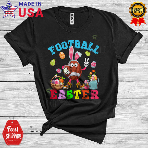 MacnyStore - Football Easter Cute Cool Easter Day Egg Hunt Bunny Playing Football Sport Player Lover T-Shirt