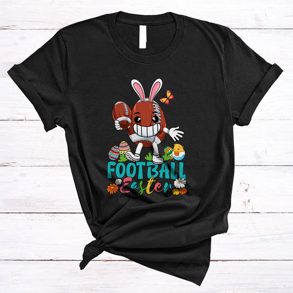 MacnyStore - Football Easter, Colorful Easter Egg Playing Football Bunny Lover, Sport Player Playing Group T-Shirt