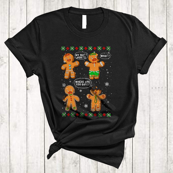 MacnyStore - Four Gingerbread Hurts, Funny Christmas Sweater Conversation Cookie Gingerbread, Baker X-mas T-Shirt