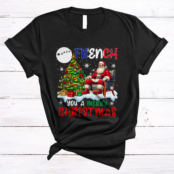 MacnyStore - French You A Merry Christmas, Wonderful Proud X-mas Santa, Christmas Tree Family Group T-Shirt