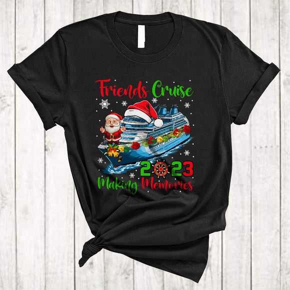 MacnyStore - Friends Cruise 2023, Cool Christmas Santa Cruise, Memories Together Matching X-mas Group T-Shirt