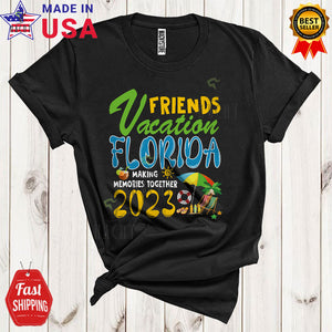 MacnyStore - Friends Vacation Florida Making Memories Together 2023 Cute Happy Summer Vacation Matching Group T-Shirt
