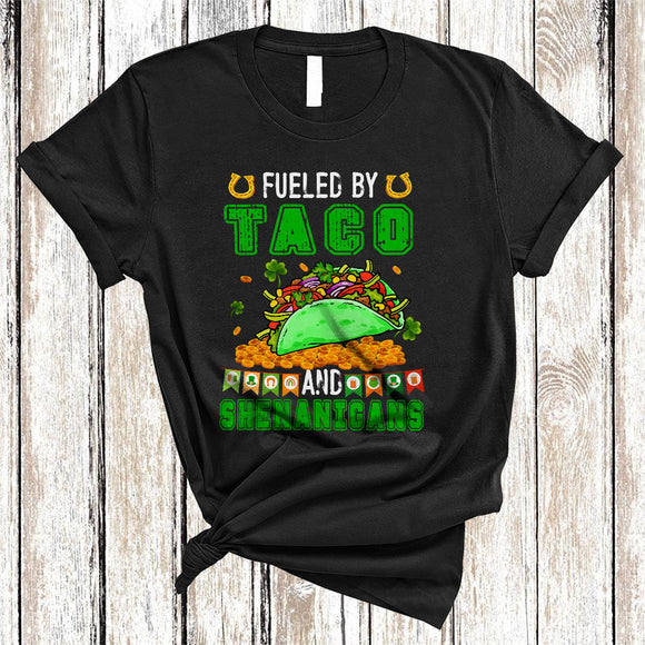 MacnyStore - Fueled By Taco And Shenanigans, Cheerful St. Patrick's Day Irish Eating, Family Group T-Shirt