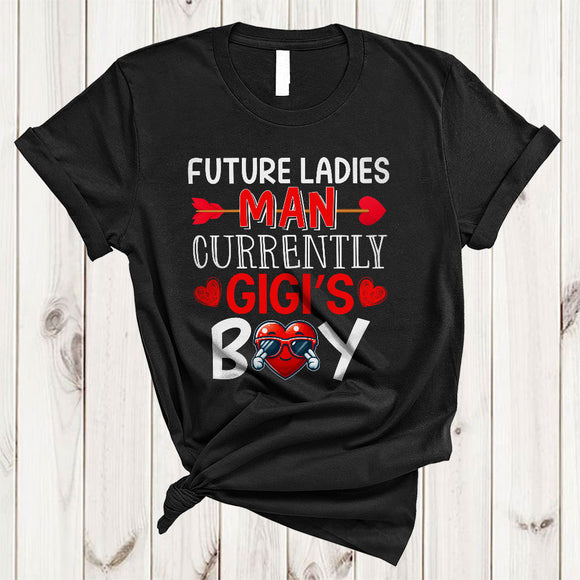 MacnyStore - Future Ladies Man Currently Gigi's Boy, Amazing Valentine Hearts, Matching Boy Family Group T-Shirt