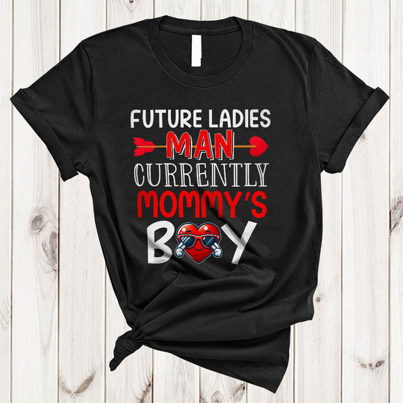 MacnyStore - Future Ladies Man Currently Mommy's Boy, Amazing Valentine Hearts, Matching Boy Family Group T-Shirt