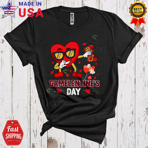 MacnyStore - Gamelentine's Day Cute Happy Valentine's Day Plaid Video Games Gaming Gamer Lover T-Shirt