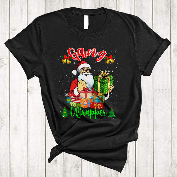 MacnyStore - Gang Wrapper, Humorous Christmas Santa Wrap Box Presents, X-mas Snow Around T-Shirt
