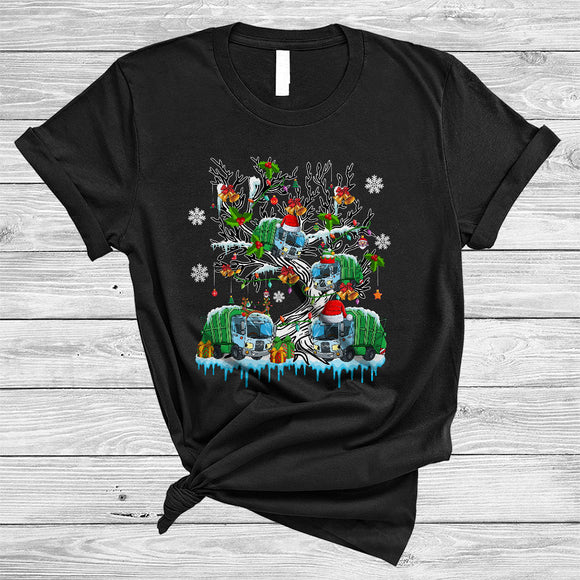 MacnyStore - Garbage Truck On Christmas Tree, Awesome X-mas Snow Garbage Truck Lover, Matching X-mas Group T-Shirt