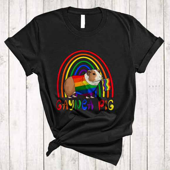 MacnyStore - Gaynea Pig, Colorful Cute LGBTQ Pride Guinea Pig Gay Pride, Rainbow Gay Flag Lover T-Shirt