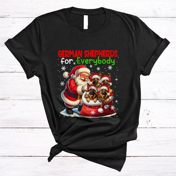 MacnyStore - German Shepherds For Everybody, Joyful Christmas German Shepherd In Santa Bag, X-mas Group T-Shirt