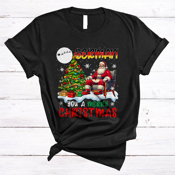 MacnyStore - German You A Merry Christmas, Wonderful Proud X-mas Santa, Christmas Tree Family Group T-Shirt