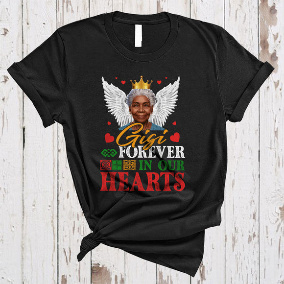 MacnyStore - Gigi Forever In Our Hearts, Proud Back History Month Memory Black Afro Gigi, African Family T-Shirt
