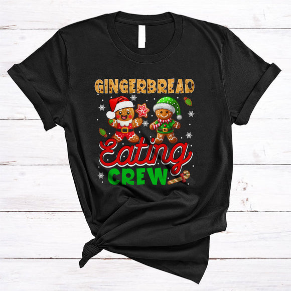 MacnyStore - Gingerbread Eating Crew, Adorable Christmas Santa Gingerbread, Baking Baker Family Group T-Shirt