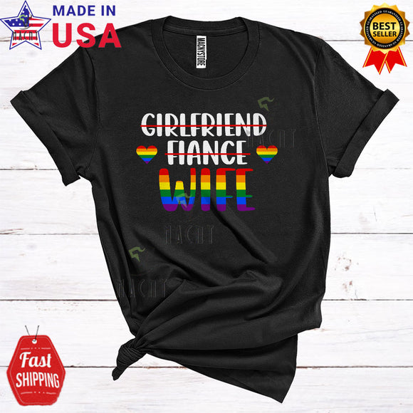 MacnyStore - Girlfriend Fiance Wife Funny Cute LGBTQ Pride Gay Matching LGBT Wedding Couple T-Shirt