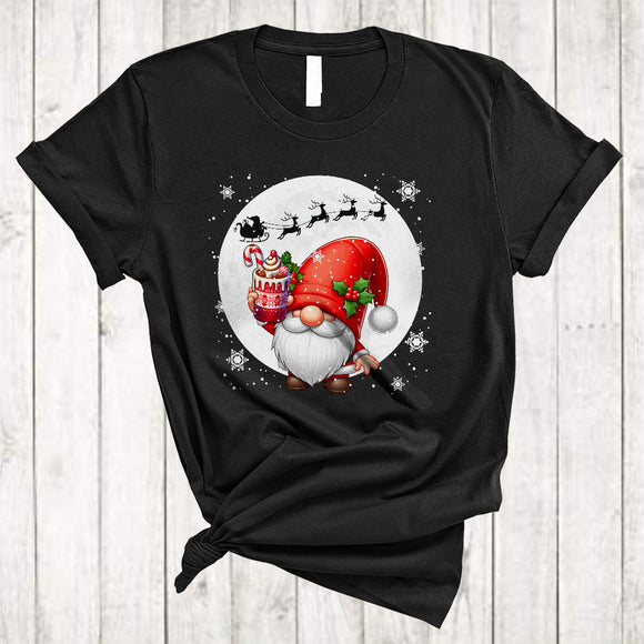 MacnyStore - Gnome Drinking Coffee, Adorable Cute Christmas Drinking Coffee, Gnome Gnomies X-mas Team T-Shirt