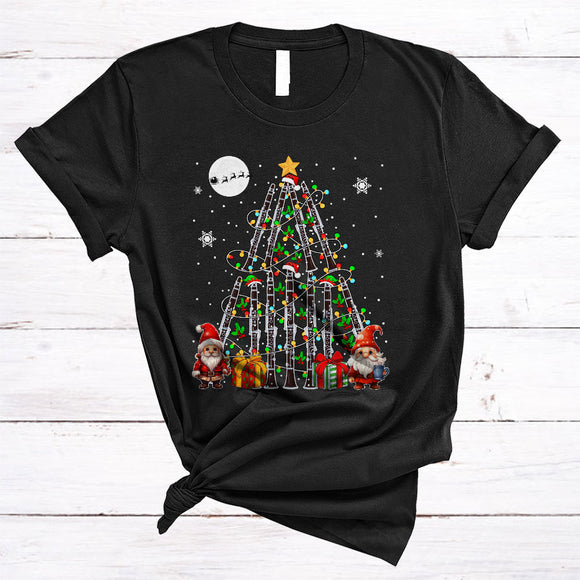 MacnyStore - Gnomes Clarinet Christmas Tree, Awesome X-mas Clarinet Squad Team, Matching Family Group T-Shirt