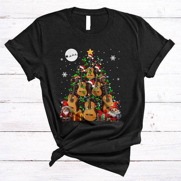 MacnyStore - Gnomes Guitar Christmas Tree, Awesome X-mas Guitar Squad Team, Matching Family Group T-Shirt