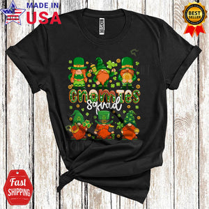 MacnyStore - Gnomies Squad Funny Cute St. Patrick's Day Shamrocks Gnomes Lover Matching Family Group T-Shirt