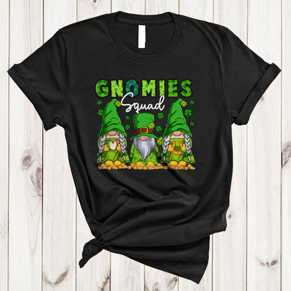 MacnyStore - Gnomies Squad, Awesome St. Patrick's Day Shamrocks Three Gnomes, Matching Family Group T-Shirt