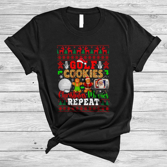 MacnyStore - Golf Cookies Christmas Movies Repeat, Lovely Sweater Cookie Baker, Sport Golf Player T-Shirt