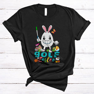 MacnyStore - Golf Easter, Colorful Easter Egg Playing Golf Bunny Lover, Sport Player Playing Group T-Shirt
