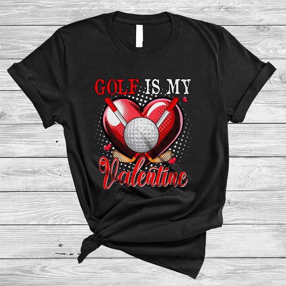 MacnyStore - Golf Is My Valentine, Joyful Valentine's Day Disc Golf Player, Heart Shape Matching Sport Team T-Shirt