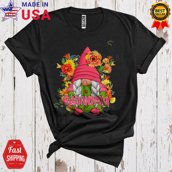 MacnyStore - Grandma Cool Happy Mother's Day Matching Family Group Flowers Gnome Lover T-Shirt