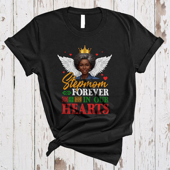 MacnyStore - Grandma Forever In Our Hearts, Proud Back History Month Memory Black Afro Stepmom, African Family T-Shirt