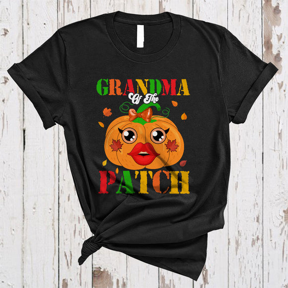 MacnyStore - Grandma Of The Patch, Adorable Funny Thanksgiving Pumpkin Fall Leaf, Matching Family Group T-Shirt